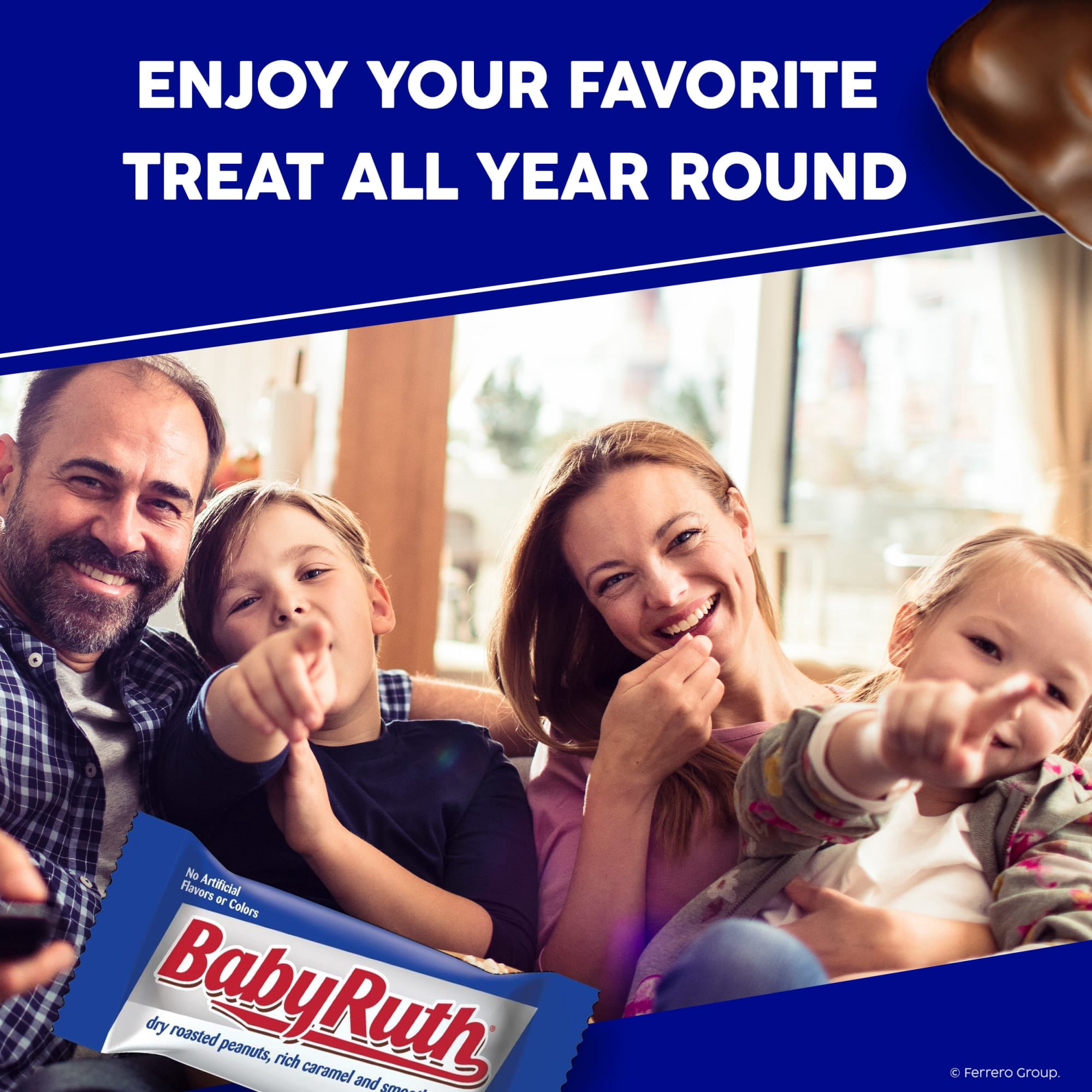 Baby Ruth Candy Bar with Chocolatey Caramel, Peanuts, and Nougat, Single Fun Size Candy Bar, 10.2 oz, Bag