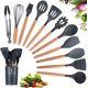 thumbnail image 1 of Juego de utensilios de cocina de silicona YUANXCMXG 11 piezas mangos de MADERA, 1 of 4