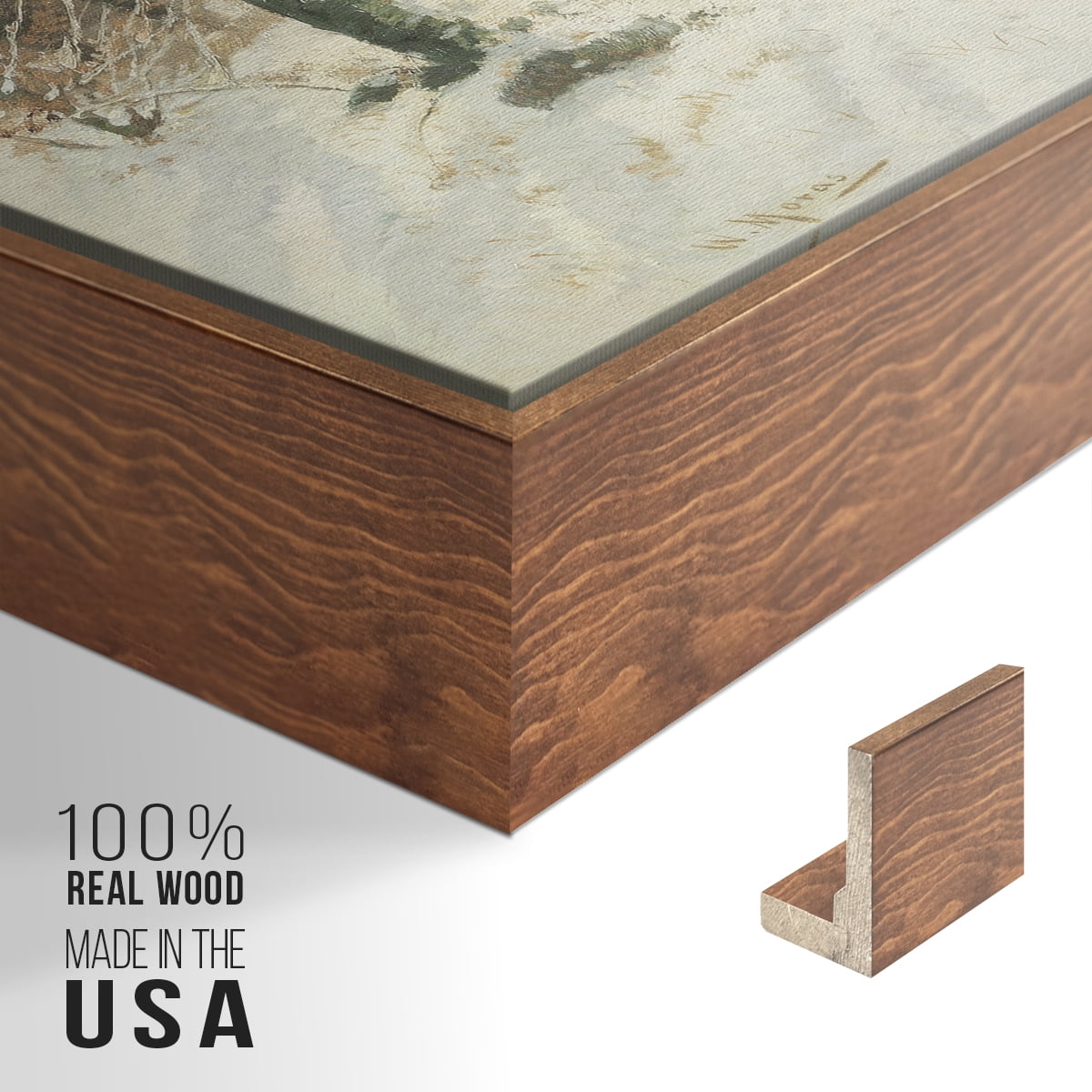 Vintage Landscape-CCLXXXII By Wexford Home Framed in Walnut Wood Gallery Wrapped Canvas 27 in. x 41 in.