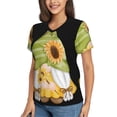thumbnail image 2 of Xecao Sunflower Gnomes for Women's V-Neck T-Shirts-Elegant Half-Sleeve Tops Perfect for Summer-XX-Large, 2 of 5