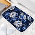 thumbnail image 6 of 1pc Blue and White Floral Fabric Absorbent Non-Slip Bathroom Thickened Flannel Rug Decor,Soft,Quick Drying,Suitable For Indoor/outdoor Use,Bathrooms,Bedrooms,Kitchens,Terrace,Laundry Rooms,16"x24", 6 of 9