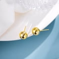 thumbnail image 5 of BUDALGA Ball Stud Earrings Bead Round Earrings White/Yellow Gold Plated Fashion Jewelry Gift for Women Mom, Ball Diameter 10mm, 5 of 8