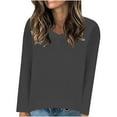 thumbnail image 1 of Timegard Tops for Women V Neck Long Sleeve Sweaters Pullover Solid Color Fall Casual Loose Comfy Tops, 1 of 6