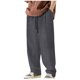 thumbnail image 2 of Pantalones largos de pana elásticos con cordones para hombre, de color liso, para actividades al aire libre, para fitness, pantalones largos para hombre, 2 of 8