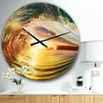 thumbnail image 2 of DesignArt Colored Ocean Waves Falling Down V Large Wall Clock, 2 of 2