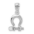 thumbnail image 4 of FJC Finejewelers 925 Sterling Silver Rhodium Plated Polished 3D Med. Shackle Link Charm 25 x 13 mm, 4 of 6