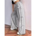 thumbnail image 4 of Women'S Baggy Sweatpants Elastic Waist Casual Wide Leg Pants with Pocket Y2K Going Out Travel Pants Light Gray S, 4 of 9