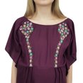 thumbnail image 6 of Bimba Plum Embroidered Moms Maternity Dress Nursing Gown Women's Sleepwear - 4, 6 of 6