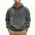 thumbnail image 2 of FDGIU Men's 2025 Big & Tall Hoodies - Oversized Fleece Sweatshirt Warm Lightweight, Plus Size Drawstring Pullover with Pockets for Comfortable Loungewear, 2 of 7