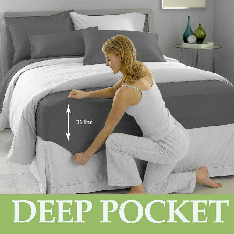 Bedsure Deep Pocket Twin Sheets Set - Fits Mattresses Up to 21 Thick, 3  Piece Air Mattress Sheets with Deep Pocket, Moisture Wicking Soft Cooling Bedding  Sheets & Pillowcases, Light Grey - Yahoo Shopping