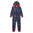 thumbnail image 2 of PatPat Christmas Pajamas for Women One Piece Family Matching Onesies Allover Colorful String Lights Holiday Pjs Gifts with Christmas Socks, Dark Blue, M, 2 of 13