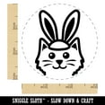 thumbnail image 2 of Easter Cat with Bunny Ears Self-Inking Rubber Stamp Ink Stamper - Fuchsia Ink - Small 3/4 Inch, 2 of 7
