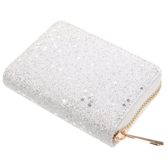 NICEXMAS Card Purse Zipper Wallet 1Set White PU Card Organization for Women Everyday Use