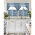 thumbnail image 4 of Blue Plaid Swag Curtains for Living Room/Bedroom Windows, Modern Simple Watercolor Buffalo Lattice Kitchen Curtains and Valances Set 36 Inch Length, Light Filtering Swags Valance Curtain Panels, 4 of 5