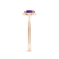 thumbnail image 3 of ANGARA Natural 0.8 Ct. Amethyst with Diamond Halo Ring in 14K Rose Gold for Women (Ring Size: 3), 3 of 9