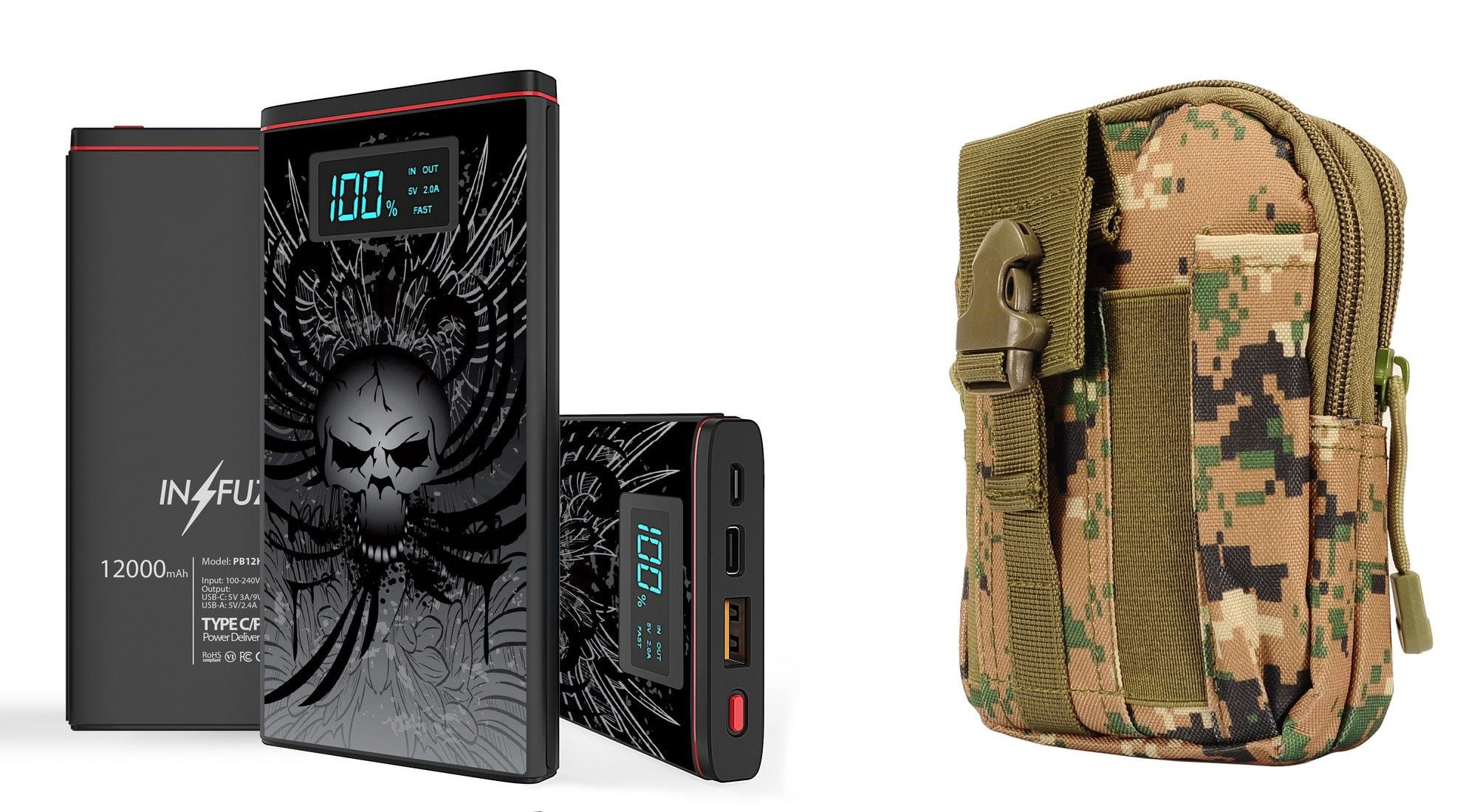 Camouflage Portable USB Power Bank Charger 