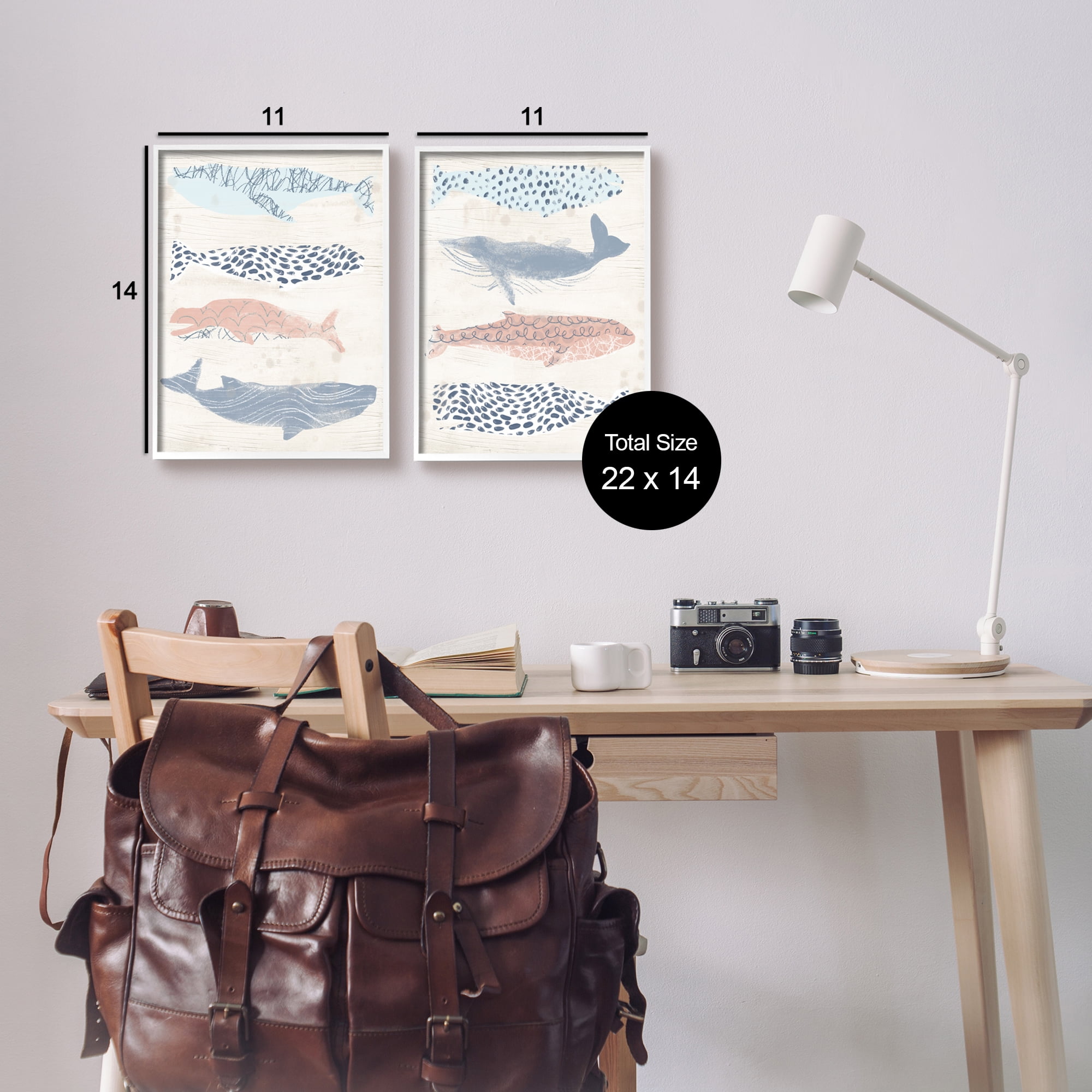Stupell Industries Rustic Patterned Sea Life Animals & Insects Painting White Framed Art Print Wall Art, 11 x 14