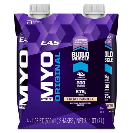 EAS Myoplex Original Ready-to-Drink Protein Shake, 42 grams of protein, French Vanilla, 16 fl oz
