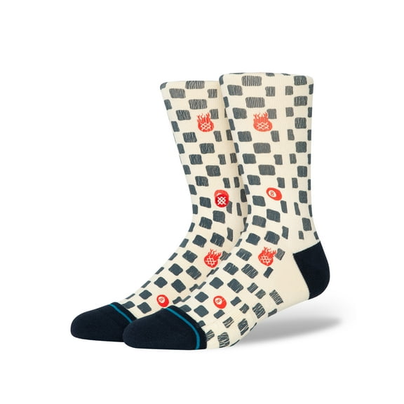 Stance Lucky Unlucky Crew Socks Off White in size US 6 - 9