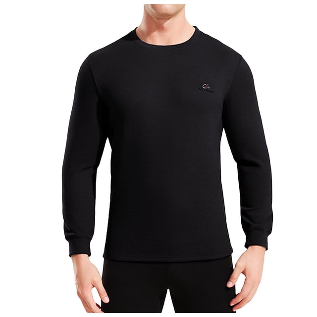 LUOGENLI T-shirts pour Hommes T-shirts à Manches Longues Automne et Hiver Chauds avec Col Rond Base Shirt T-shirts pour Hommes Tee Graphique Tee de la Saint-Patrick T-shirts Hommes Grande Taille Saint-Valentin Noir G