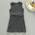 thumbnail image 6 of LLYWEY Girls Ribbed Tank Dresses, Toddler Baby Girls Solid Round Neck Sleeveless Summer Dresses Side Button Casual Sundress, Style BY-30, Gray, 2T, 6 of 7