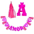 thumbnail image 2 of ADORNO DE PAPEL PICADO LETRERO CON POMPON AMOR COLOR ROSA 3 PZAS, 2 of 5