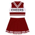 thumbnail image 4 of MSemis Kids Girls V Neck Cheerleading Dress High School Uniform, 4 of 6
