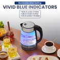 thumbnail image 3 of Elite Gourmet EKT-602 Electric BPA-Free Glass Kettle, Cordless 360&Acirc;&deg; Base, Stylish Blue LED Interior, Handy Auto Shut-Off Function &acirc;?? Quickly Boi, 3 of 8