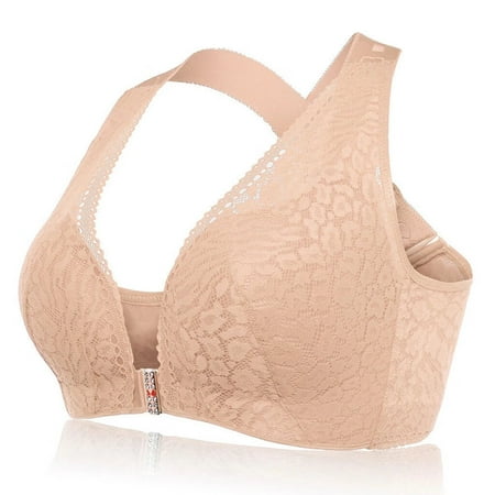 

xixistaryy Women s Front Closure Extra-Elastic Large Criss Cross Shaping Posture Lift Bra