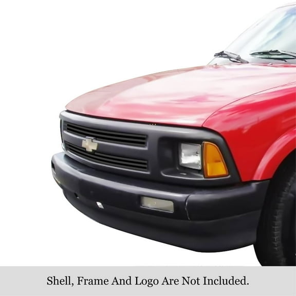 1994-1997 Chevy S-10 /1994-1997 Chevy S-10 Blazer Fit 2 Door Only Stainless Steel Black Powder Coated Finish 8X6 Horizontal Billet Black Stainless Steel Billet Grille