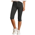 thumbnail image 5 of cfhntfmh Women Side Slit Capri Pants Stretchy Slim Fit Yoga Capris Casual Athletic Running Pants Work Clothes, 5 of 7