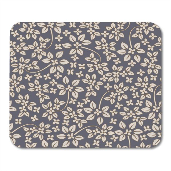 POGLIP Colorful Floral Ivory Pattern Flowers on Dark Gray Simple Plant Field Mousepad Mouse Pad Mouse Mat 9x10 inch