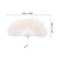 thumbnail image 2 of Uxcell Feather Hand Fan Champagne Vintage Folding Fan Feather Fan Handheld for Halloween Wedding Dancing Decoration, 2 of 7
