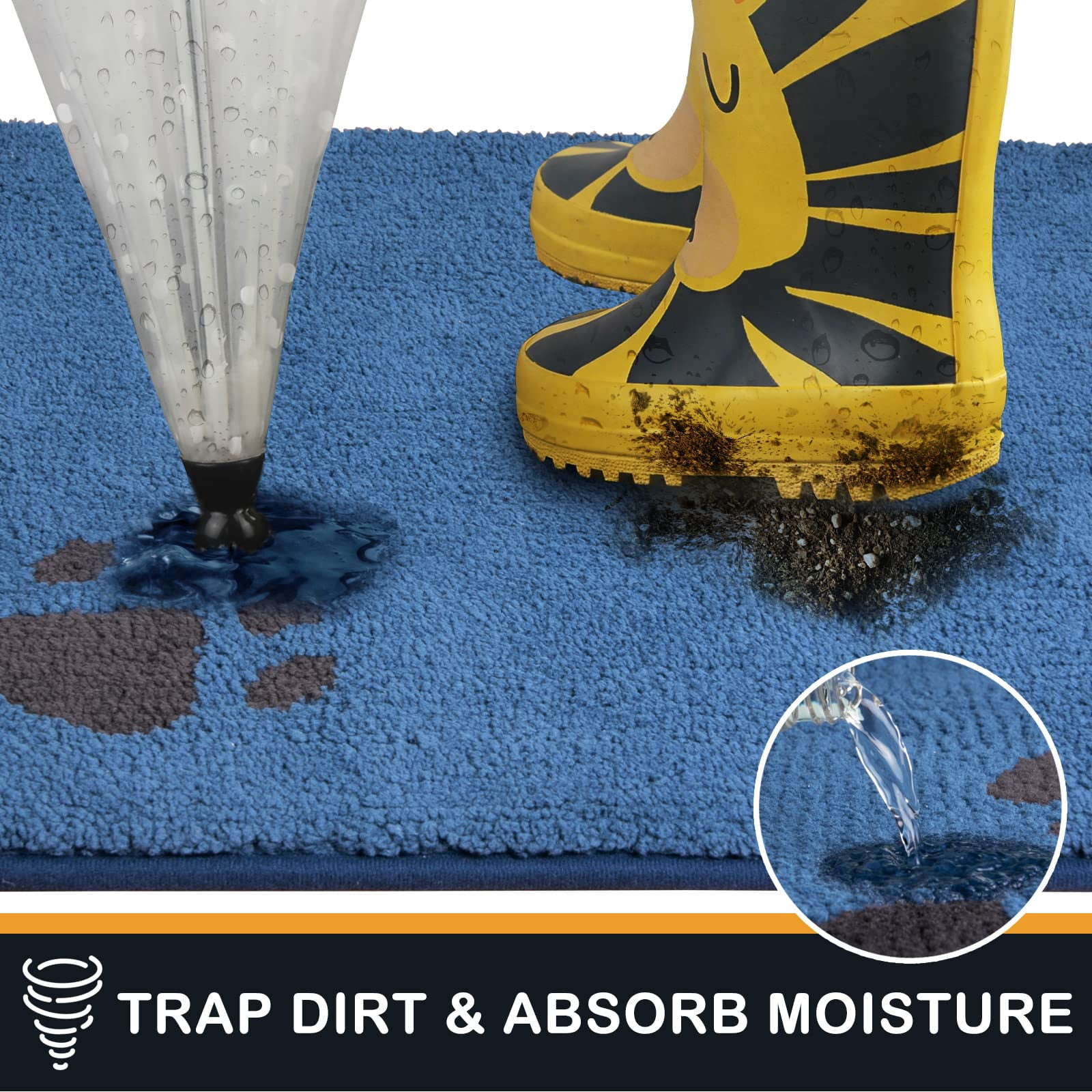 Kitcheniva Moisture Guard Doormat Slip Resistant Dirt Trapping Rugs