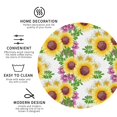 thumbnail image 2 of Disketp Sunflowers Funny Coasters,6 Pcs Leather Coasters with Holder, Perfect Housewarming Hostess Gifts,Protect Furniture from Water Marks Scratch and Damage, 2 of 5