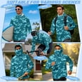 thumbnail image 5 of SEANATIVE Men's Sun Hoodie for Fishing, Long Sleeve Shirt UV Protection Cooling Full Coverage Fishing Pullover Top with Built-in Face Mask Neck Gaiter, 3XL, Teal Camouflage, 5 of 7