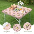 thumbnail image 4 of Floral Fairy Princess Pattern Square Fitted Tablecloth with Elastic Edge,Square Table Cover,Washable Elastic Table Cover for Home Kitchen Party Decor 34"x34", 4 of 6