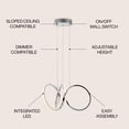 thumbnail image 5 of JONATHAN Y Helix 24" 1-Light Contemporary Minimalist Aluminum Ribbon Integrated LED Pendant, Chrome/Silver, 5 of 12