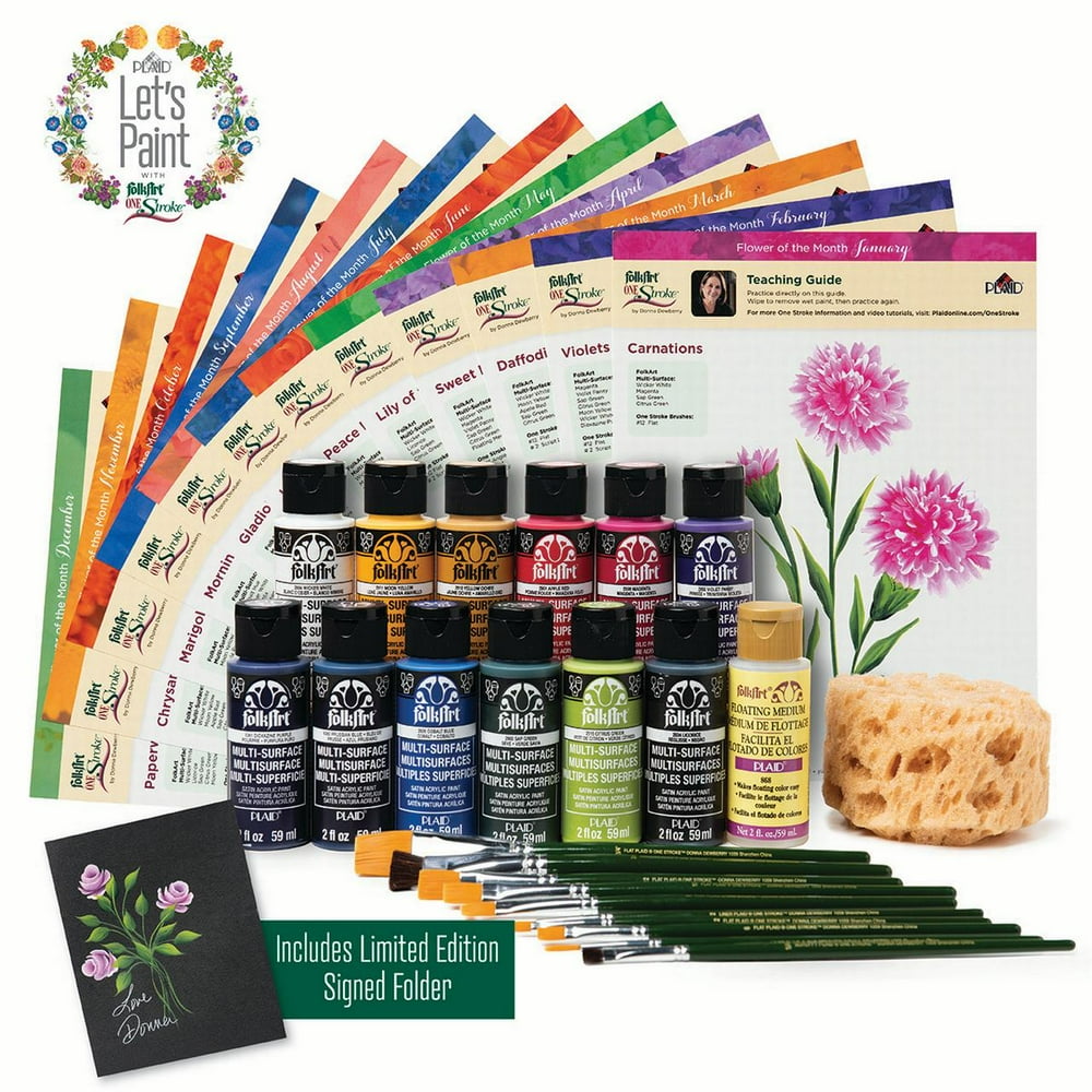 FolkArt Donna Dewberry One Stroke Learn to Paint Flower of the Month