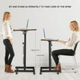 thumbnail image 4 of Height Adjustable Standing Desk with Storage Bag widths16 in Length 24 in, Portable Rolling Mobile Stand Up Table with Wheels, 360 Degree Flip Laptop Computer Desk for Home Office, Rustic Brown, 4 of 9