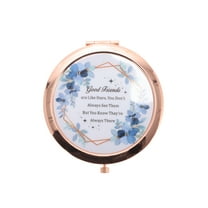 Unique Bargains 1 Pc Double Sided Makeup Mirror for Travel Vacation Rose Gold Tone Metal Glass