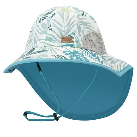 

Tisoloow Baby Sun Hats Boys Girls Summer UPF 50+ Sun Protection Toddler Beach Hat Neck Flap Kid Cap with Wide Brim Leaf Large