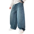 thumbnail image 7 of Jeans for Kids Blue Jeans for Boys Jeans Baggy Boys Straight Leg Jeans Boys Wide Leg Jeans 14-16 Years Boys Clothes Jeans, 7 of 7
