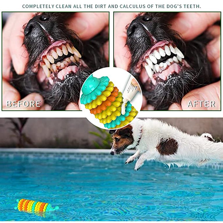 3Pcs Dog Toy Shaped Hard Rubber Chew Toy with Convex Design, Strong,  Interactive, for Large Small Dogs, Cleans Teeth and Massages Gums 