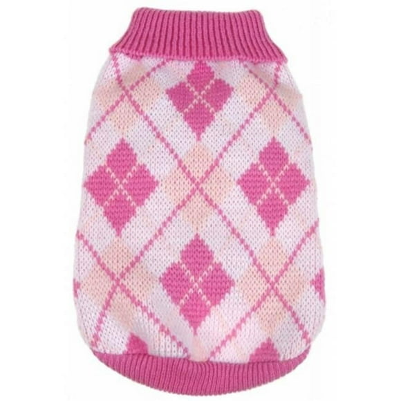 Pet Life LLC SW1PKXS Argyle Style Ribbed Fashion Pet Sweater