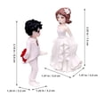 thumbnail image 2 of SEWOART 1Set Resin Wedding Couple Figurines Romantic Bride Groom Statue for Cake Decor and Home Display, 2 of 8