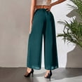thumbnail image 4 of Lumtrix Women's Capris Wide Leg Chiffon Pants Summer Beach Vacation Culottes Casual Dress Palazzo Pants with Pockets Green S, 4 of 6