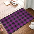 thumbnail image 2 of KLL Purple Black Plaid Print Front Door Mat Indoor Outdoor Entrance, Non-Slip Mat All-Weather Doormat Indoor Outdoor Rug Patio Porch Entryway Mat, 23.6''x15.7'', 2 of 7