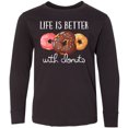 thumbnail image 3 of Inktastic Life Is Better With Donuts Long Sleeve Youth T-Shirt, 3 of 5