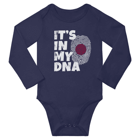 

It s In My Japanese DNA Baby Long Sleeve Bodysuit Outfits (Navy 18 Months)